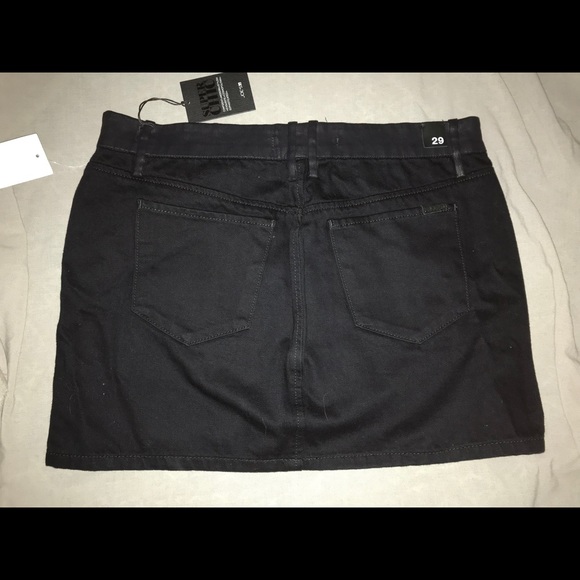 NWT Joe’s Jeans Variegated Waxed Denim Mini Skirt Black Jean - Picture 2 of 4